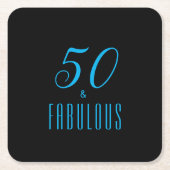50 & Fabulous Sky Blue Black, zondag Kartonnen Onderzetters (Voorkant)