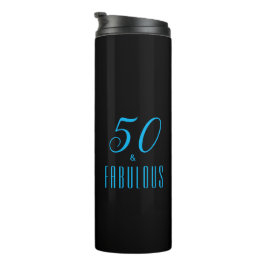 50 & Fabulous Sky Blue Black, zondag Thermosbeker