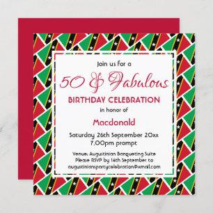 50 & Fabulous ST KITTS NEVIS FLAG Custom Birthday Kaart