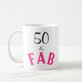 50 & Fabulous Typografie 50th Birthday Koffiemok (Links)