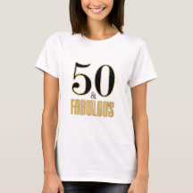 50 & Fabulous Typography Black Gold 50th Birthday