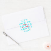 50 & Fabulous Verjaardag Blauwe Zeester Patronen C Ronde Sticker (Envelop)