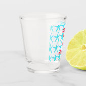 50 & Fabulous Verjaardag Blauwe Zeester Patronen C Shot Glas (Links)