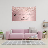 50 Fabulous verjaardag blush roze roos Spandoek