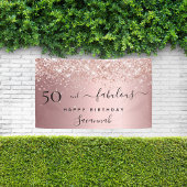 50 Fabulous verjaardag blush roze roos Spandoek