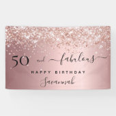 50 Fabulous verjaardag blush roze roos Spandoek (Horizontaal)