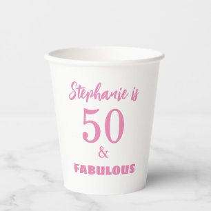 50 Fabulous Verjaardag Custom Kleur Naam Monogram Papieren Bekers
