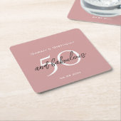 50 & Fabulous Verjaardag Elegant Dusty Pink Girly Kartonnen Onderzetters (Schuin)