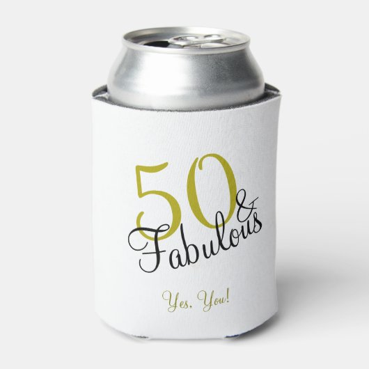 50 & Fabulous Verjaardag Elegant Goud Blikjeskoeler (Blikje Voorkant)