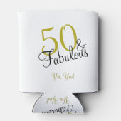 50 & Fabulous Verjaardag Elegant Goud Blikjeskoeler (Achterkant)