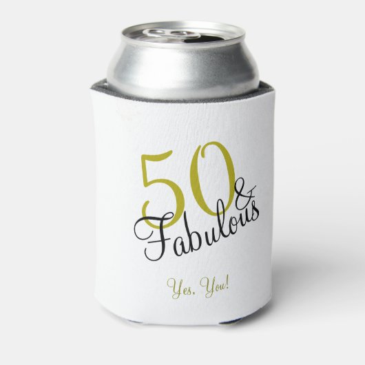 50 & Fabulous Verjaardag Elegant Goud Blikjeskoeler (Blikje Achterkant)