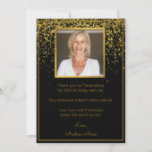 50 Fabulous Verjaardag Goud Zwart Glitter Foto Bedankkaart (Achterkant)