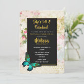 50 & fabulous Verjaardag met  Collage Uitnodigen Kaart (Staand voorkant)
