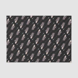 50 & Fabulous Verjaardag Roze Boho Veren Zwart Tissuepapier