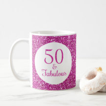 50 & Fabulous Verjaardag Roze Glitter
