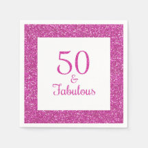 50 & Fabulous Verjaardag Roze Glitter