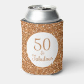 50 & Fabulous Verjaardag Sparkly Gouden Glitter Blikjeskoeler (Blikje Achterkant)