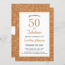 50 & Fabulous Verjaardag Sparkly Gouden Glitter