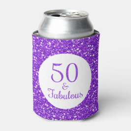 50 & Fabulous Verjaardag Sparkly Paarse Glitter Blikjeskoeler