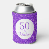 50 & Fabulous Verjaardag Sparkly Paarse Glitter Blikjeskoeler (Blikje Achterkant)