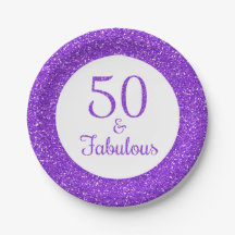 50 & Fabulous Verjaardag Sparkly Paarse Glitter