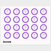 50 & Fabulous Verjaardag Sparkly Paarse Glitter Ronde Sticker (Vel)