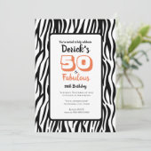 50 & Fabulous Verjaardag Zwarte Bengaarse Tijger S Kaart (Staand voorkant)