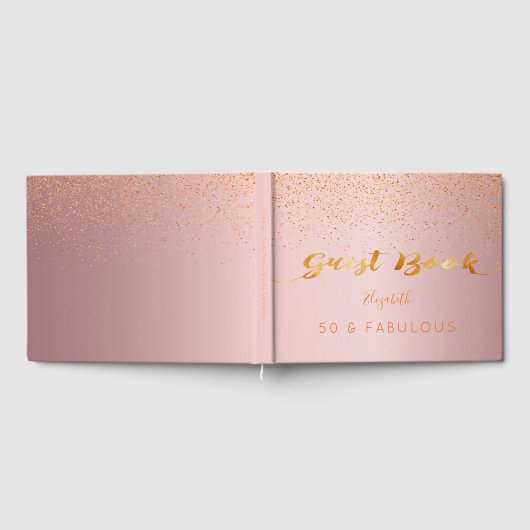 50 Fabulous verjaardagsbruin roze confetti Gastenboek (Volledig)
