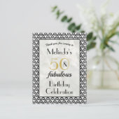 50 & Fabulous Verjaardagsfeest Dank Je Briefkaart (Staand voorkant)