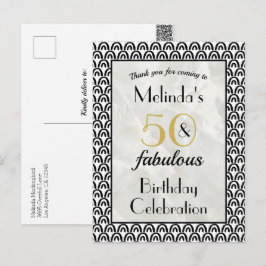 50 & Fabulous Verjaardagsfeest Dank Je Briefkaart
