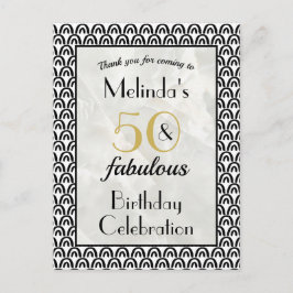 50 & Fabulous Verjaardagsfeest Dank Je Briefkaart