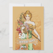 50 Fabulous, Verjaardagsfeest, Kunst, Lente Godin Kaart (Achterkant)