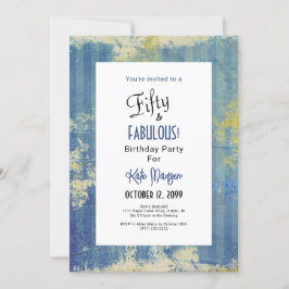 50 & FABULOUS verjaardagsfeestje blues met foto Kaart