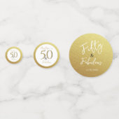 50 & Fabulous Verjaardagsfeestje Decor Gouden blad Confetti (Voorkanten)