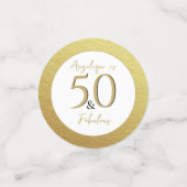 50 & Fabulous Verjaardagsfeestje Decor Gouden blad Confetti (Kleine voorkant)
