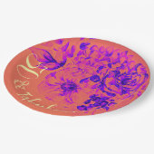 50 & Fabulous Vibrant Retro Floral Papieren Bordje (Gekanteld)