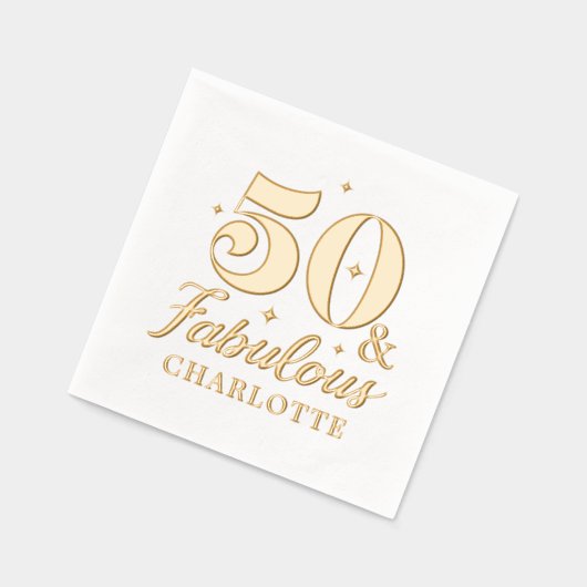 50 & Fabulous Vijftigste Verjaardag gepersonalisee Folie Servetten (Links)
