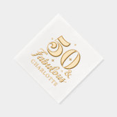 50 & Fabulous Vijftigste Verjaardag gepersonalisee Folie Servetten (Rechts)