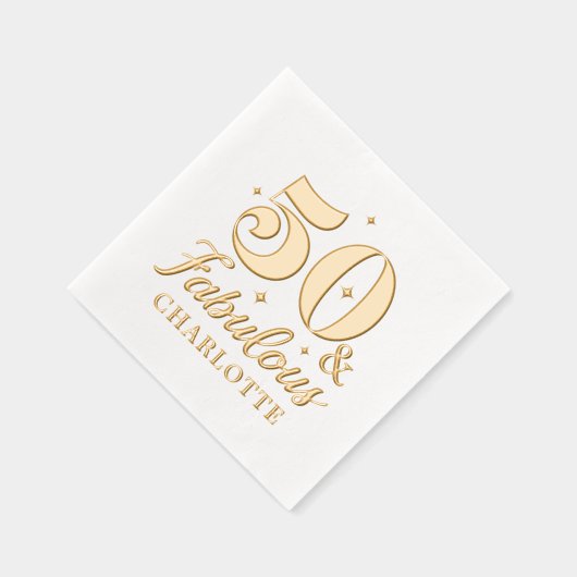 50 & Fabulous Vijftigste Verjaardag gepersonalisee Folie Servetten (Rechts)