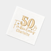50 & Fabulous Vijftigste Verjaardag gepersonalisee Folie Servetten (Links)