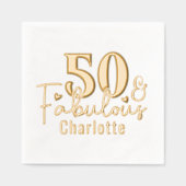 50 & Fabulous Vijftigste Verjaardag gepersonalisee Folie Servetten (Voorkant)