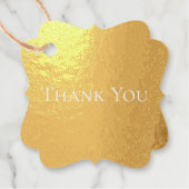 50 & Fabulous Vijftigste Verjaardag Gouden Swirl b Bedankjes Labels (Voorkant)