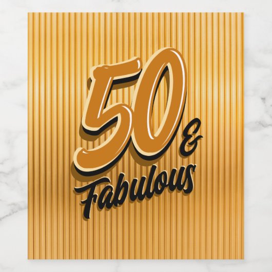 50 & Fabulous Wijn Etiket (Enkel label)