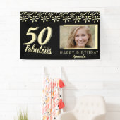 50 & Fabulous Yellow Daisy Flower Waterverf Foto Spandoek (Insitu)