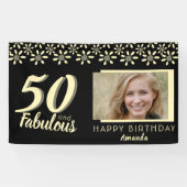 50 & Fabulous Yellow Daisy Flower Waterverf Foto Spandoek (Horizontaal)