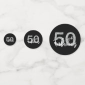 50 & Fabulous Zilveren Glitter Verjaardag Vijftigs Confetti (Voorkanten)
