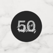 50 & Fabulous Zilveren Glitter Verjaardag Vijftigs Confetti (Kleine voorkant)