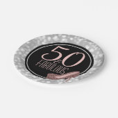 50 & Fabulous | Zilverroze 50e verjaardag Papieren Bordje (Gekanteld)