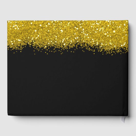 50 & Fabulous Zwart en Goud Glitter 50ste Verjaard Gastenboek (Achterkant)