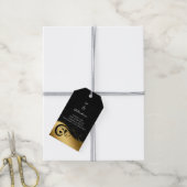 50 & Fabulous Zwart en Gouden Verjaardag Dank u Cadeaulabel (Met Touw)